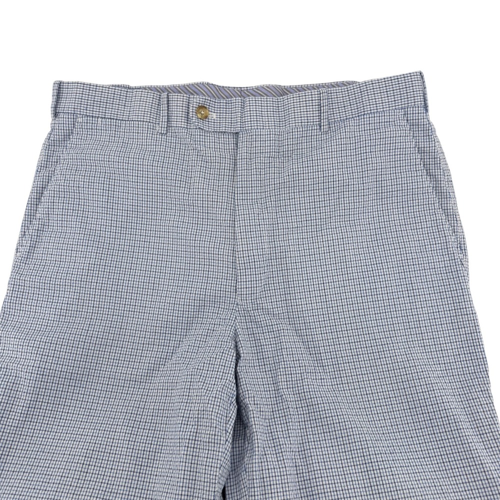 Peter Millar Pants 36x30 Blue Gingham Check Straight Leg Dress Trousers Golf